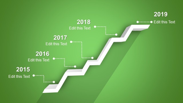 5 Stages Shelf Timeline Template for PowerPoint