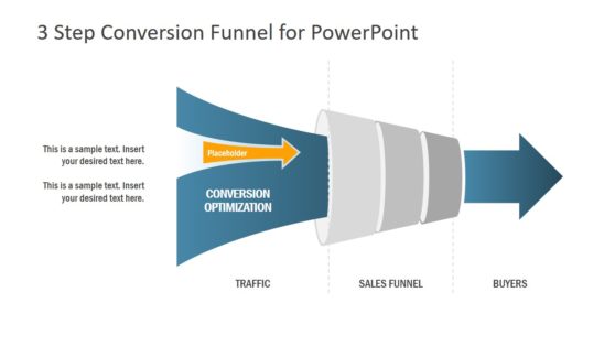 3 Step Conversion Funnel PowerPoint Template