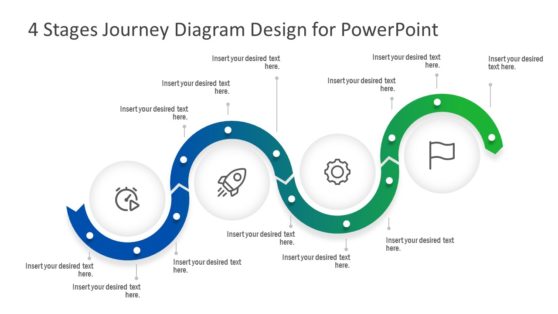 4 Stages Journey Diagram Design for PowerPoint