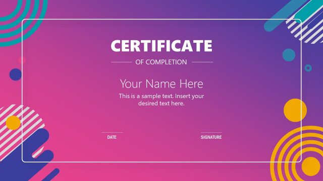 Certificate of Completion Presentation Template