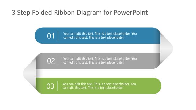 Multi-Step Folded Ribbon PowerPoint Template