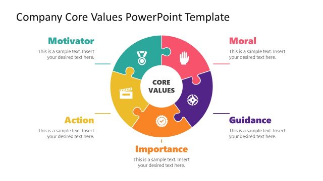 Core Values Diagram Slide Template for PowerPoint