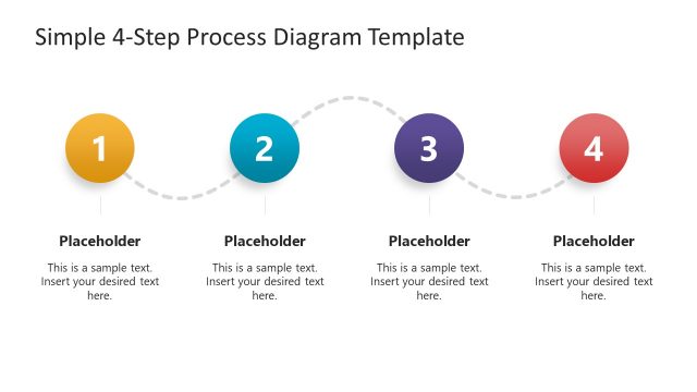 Simple 4-Step Process Diagram Template for PowerPoint