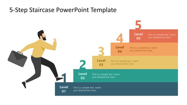 5-Step Staircase PowerPoint Template