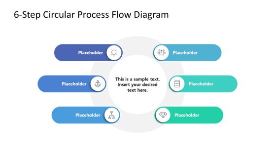 6-Step Circular Process Flow PPT Slide Template