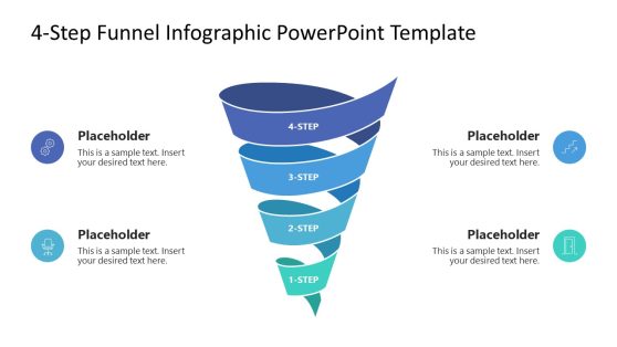 4-Step Funnel Infographic PowerPoint Slide 