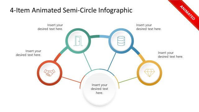 4-Item Animated Semi Circle Infographic PowerPoint Template