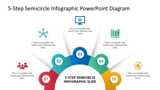 5-Step Semicircle Infographic PPT Slide Diagram 