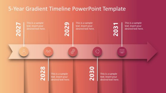 Editable Gradient Timeline PPT Template