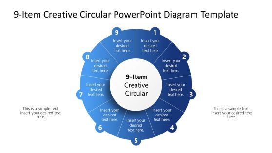 Editable 9-Item Creative Circular PPT Template
