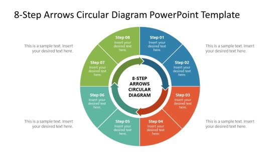 8-Step Arrows Circular Diagram Slide Template