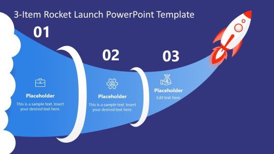 3-Item Rocket Launch PPT Layout 