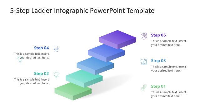 5-Step Ladder Infographic PowerPoint Template