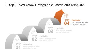 4-Step Curved Arrows Infographic Template for Presentation 