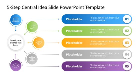 5-Step Central Idea Slide PPT Template 