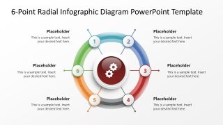 Editable 6-Point Radial Infographic PPT Layout 