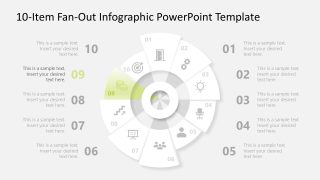 Point 9 Discussion Slide - 10-Item Fan-Out Diagram Template 