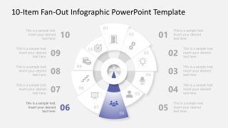 Modern Design for 10-Item Fan-Out Infographic Presentation 