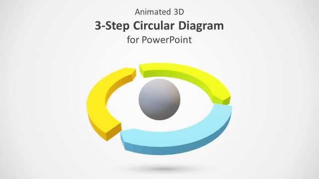 Animated 3D 3 Steps Circular Diagram for PowerPoint