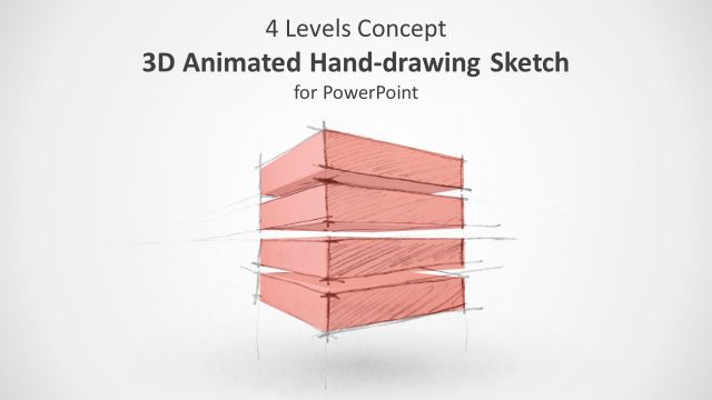 3D Animated 4 Level Concept Hand-Drawn Sketch for PowerPoint