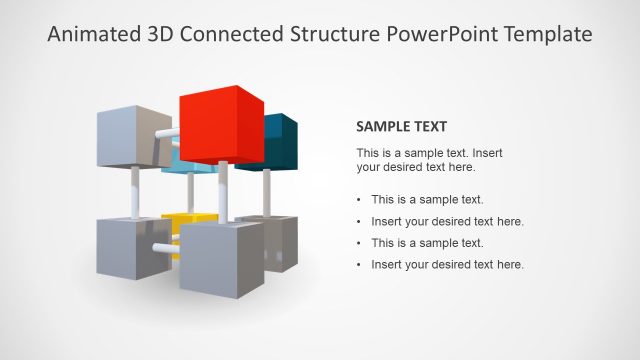 8 Item Animated 3D Connected Structure PowerPoint Template