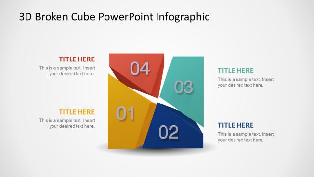 3D Broken Cube PowerPoint Diagram