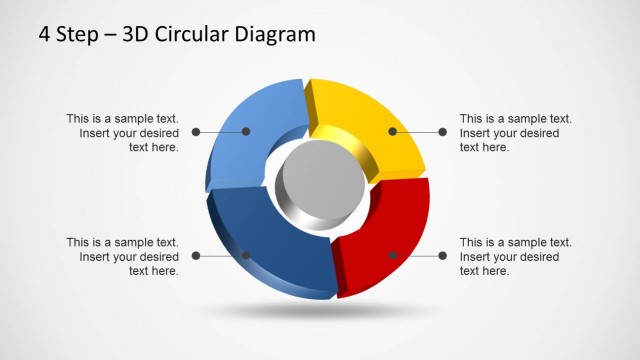 4 Step 3D Circular Diagram Template for PowerPoint