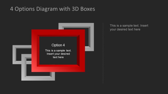 Four Options PowerPoint Diagram with Red Highlight