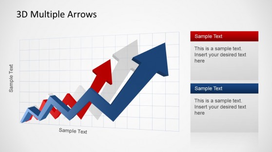 3D Arrow Progress Diagram Template for PowerPoint