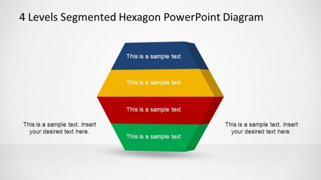4 Levels Segmented Hexagon PowerPoint Diagram