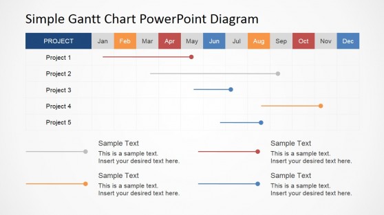 Simple Gantt Chart PowerPoint Diagram