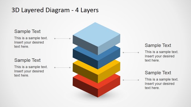 4 Levels 3D Layered Diagram for PowerPoint