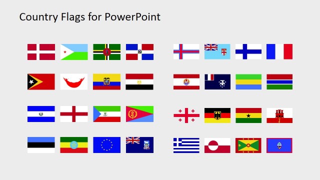 Country Flags Clipart for PowerPoint (D to G)