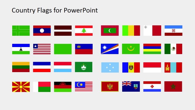 Country Flags Clipart for PowerPoint (L to M)
