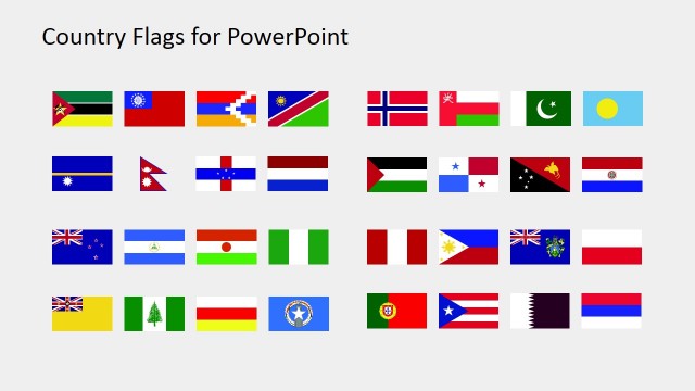 Country Flags Clipart for PowerPoint (M to R)