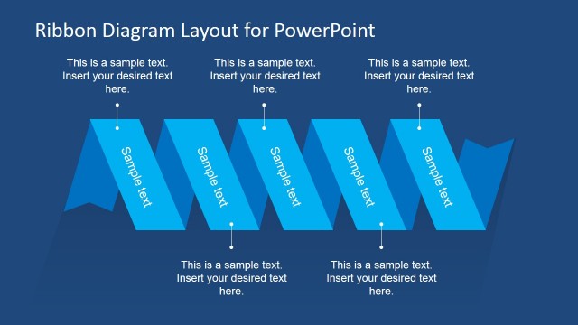 Flat Ribbon Diagram Layout for PowerPoint