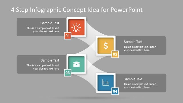 4 Step Infographic Concept Idea for PowerPoint