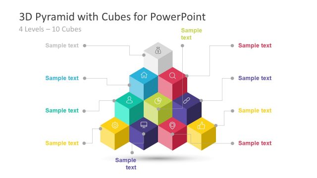 3D Pyramid PowerPoint Template with Cubes