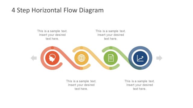4 Step Horizontal Flow Diagram for PowerPoint