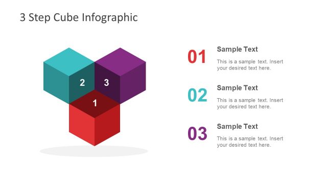 3 Steps Cubes Infographic PowerPoint Diagram