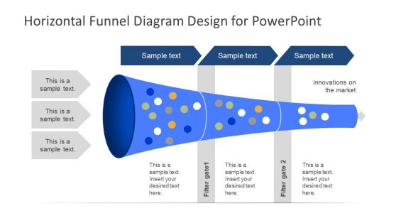 Horizontal 3 Stages PowerPoint Templates Funnel Diagram