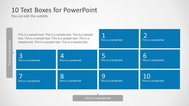 10 Text Boxes with Numbers for PowerPoint