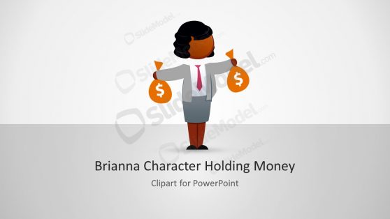 Illustration of Brianna Cartoon Holding Money