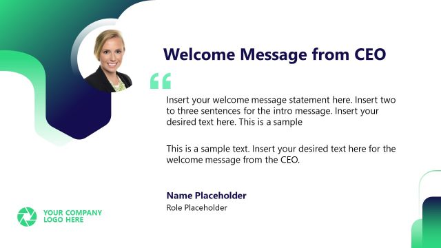 Welcome Message from CEO Slide