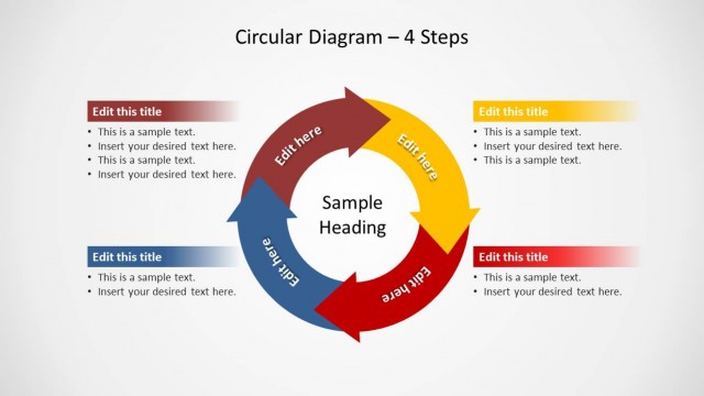 Circular Diagram 4 Steps for PowerPoint